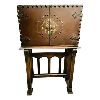Spanish Revival Drop-Front Secretary Desk | Moorish Writing Cabinet | Mediterranean Escritorio c.1930 For Sale