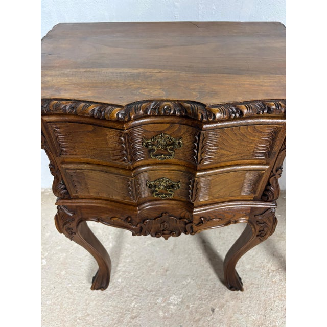 Pair of Spanish Carved Louis XV Style Bedside Tables in Oak, 20th Century For Sale - Image 16 of 16