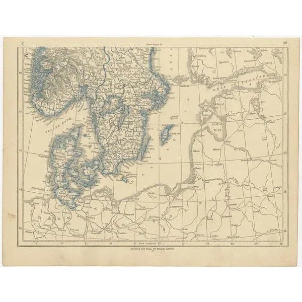 Antique Map of Sweden and Norway by Lowry, 1852, Set of 2 For Sale - Image 3 of 5