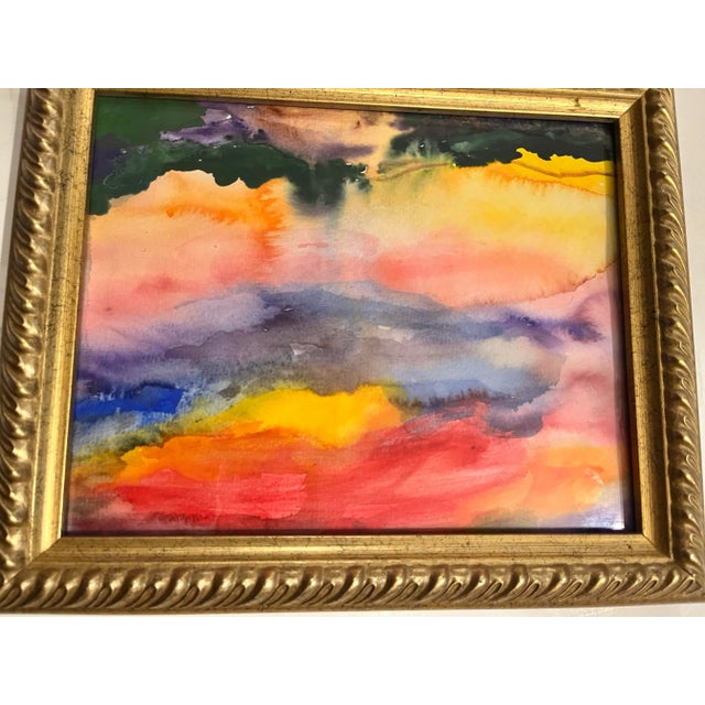 Abstract Abstract Watercolor on Paper With Wonderful Colors For Sale - Image 3 of 4