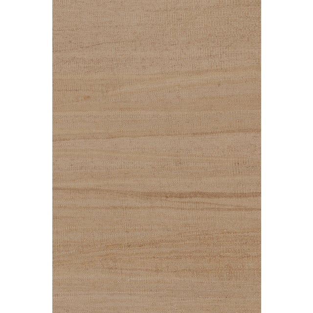 Rug & Kilim Rug & Kilim's Contemporary Rez Kilim Runner With Brown Striae Design For Sale - Image 4 of 9