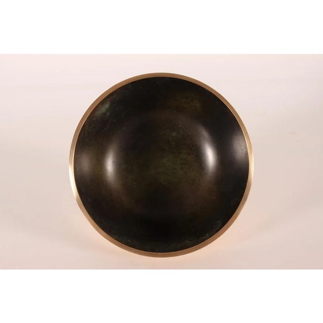 Mid-Century Modern Art Deco Danish Bronze Bowl with Brown Patina in the style of Axel Salto and Tinos, 1950s For Sale - Image 3 of 8