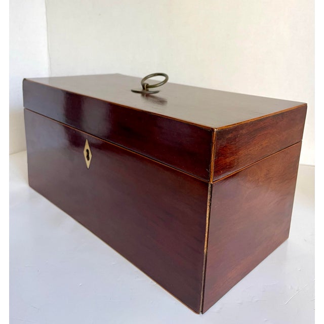 Mid-19th Century English Mahogany Tea Caddy Chest With Glass Mixing Bowl For Sale - Image 9 of 15