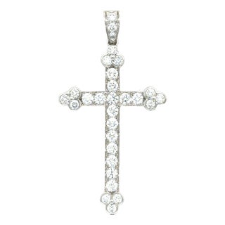 Cartier Fance, 2.50 Carats Diamond Cross Pendant For Sale