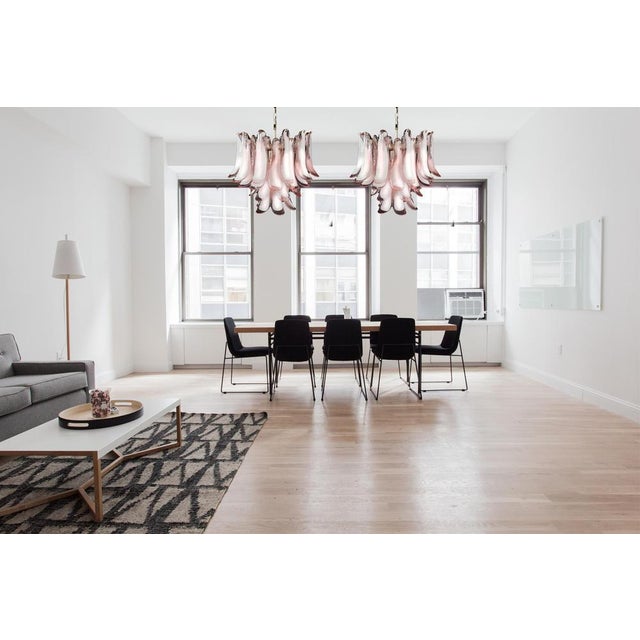 Pink Italian Pink and White Murano Petals Chandelier, Murano For Sale - Image 8 of 15