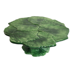 Vietri Foglia Fresca Grape Leaf Pedestal Cake Plate