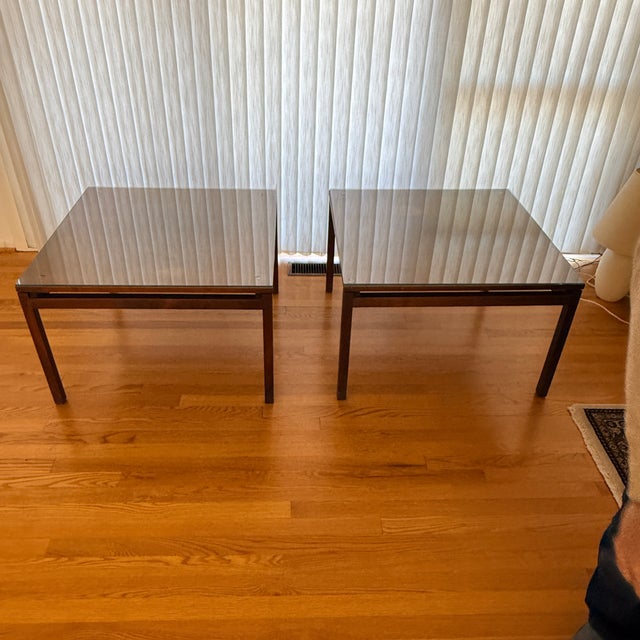 Pair of Early Walnut Side Tables by Lewis Butler for Knoll, Early 1950s For Sale - Image 11 of 17