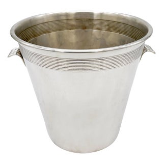 Italian Modern Silverplated Twin Handled Champagne/Wine Bucket For Sale