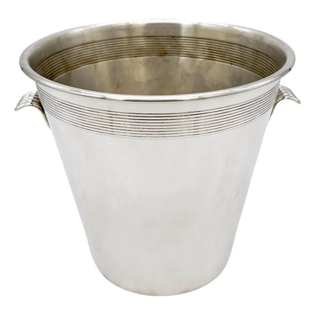 Italian Modern Silverplated Twin Handled Champagne/Wine Bucket For Sale