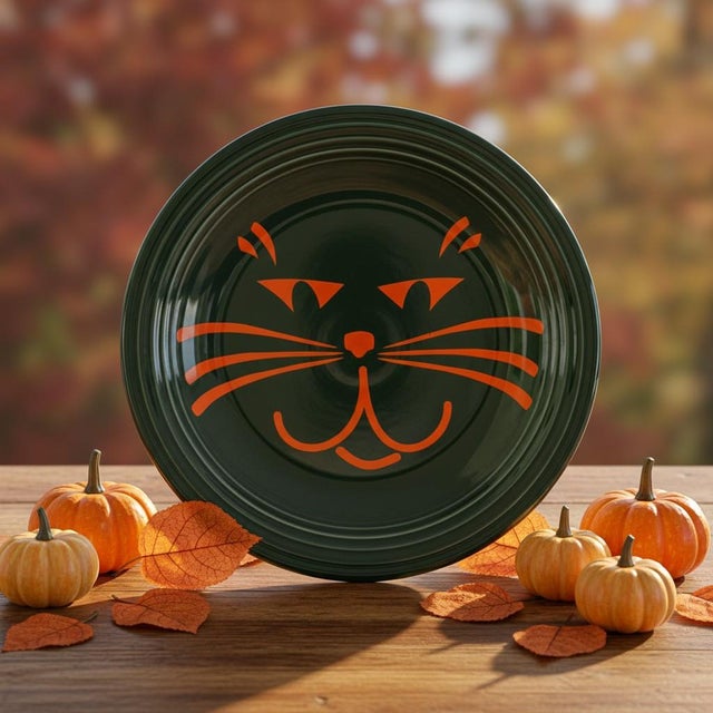 Black Rare Fiesta Black Cat Halloween Chop Plate-Betty Crocker-Fiestaware-Laughlin For Sale - Image 8 of 9