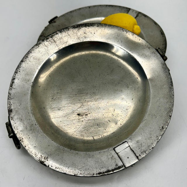 Early 19th Century English Pewter Heating Dish or Hall Keys Plate R I For Sale - Image 9 of 10