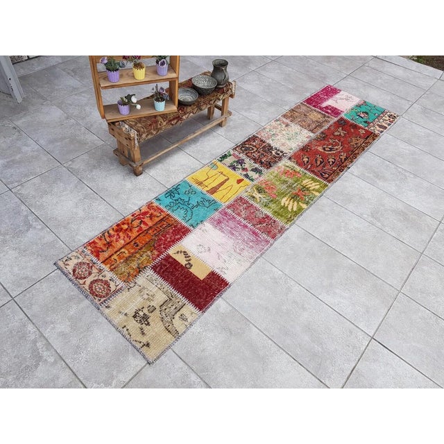 Oushak Vintage Handmade Runner For Sale - Image 9 of 10