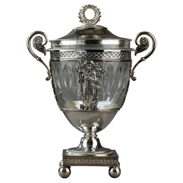 Silver Early 19th Century Silver and Crystal Candy Dish For Sale - Image 8 of 8