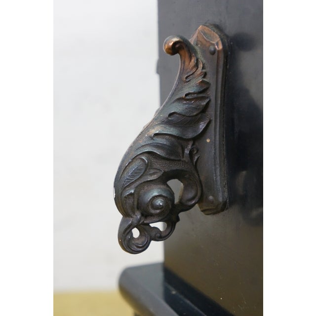 Black Antique Sessions Neoclassical Figure With Lyre Key Wound Mantel Clock 17" For Sale - Image 8 of 17