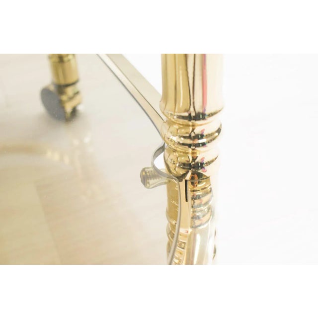 Hollywood Regency Brass & Smoked Glass Serving Trolley, 1960s For Sale - Image 9 of 10
