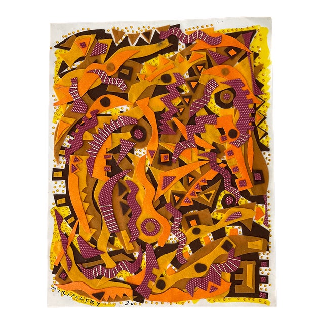 Mixed Media Collage, Rustic Gems, an Original by Andre Miripolsky For Sale