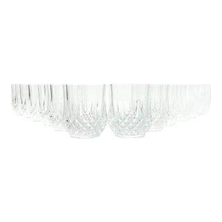 1990s Cristal D’Arques “Longchamp” Crystal Old Fashioned Tumbler Glasses - Set of 12 For Sale