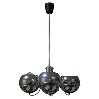 Mid-Century Italian Chromed Spheres Pendant Lamp, 1970 For Sale