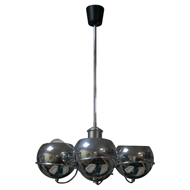Mid-Century Italian Chromed Spheres Pendant Lamp, 1970 For Sale