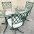 Green Vintage Hollywood Regency Faux Bamboo Lattice Metal Green Dining Set - 5 Pc Set For Sale - Image 8 of 12