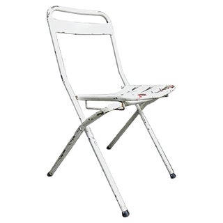 Vintage Industrial Steel Folding Chair For Sale