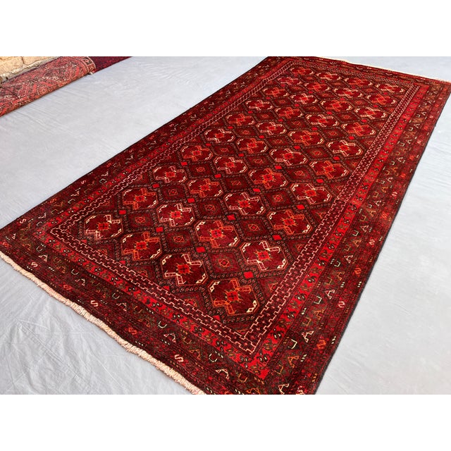 Vintage Afghan Ersari Turkmen All-Over Gul Rug - 7'8" X 4'1" For Sale - Image 4 of 12