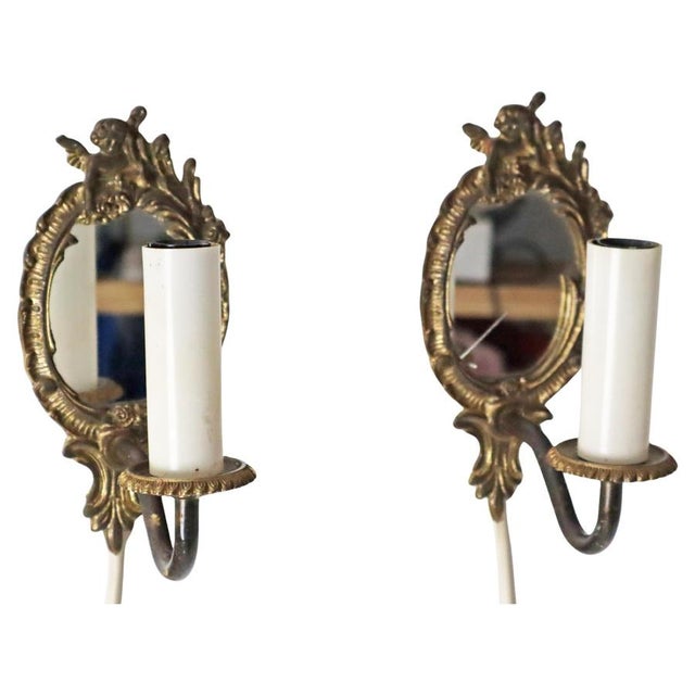 Small Wall Lamps with Mirror, France, 1960s, Set of 2 For Sale - Image 17 of 17