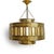 Vintage Brass & Frosted Glass Striped Pendant Light Small For Sale In Los Angeles - Image 6 of 6