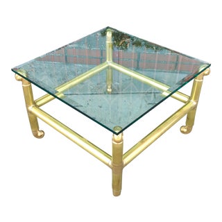 1970s Mid-Century Brass Coffee Table For Sale