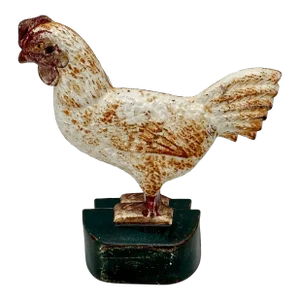 Unusual Vintage 1930s American Cast Iron Standing Rooster Doorstop