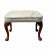 Queen Anne Style Carved Walnut Upholstered Foot Stool For Sale - Image 4 of 4