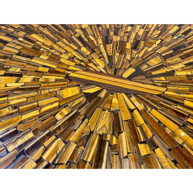 Coffee Table in Tiger Eyes by Jean Claude Dresse, 1970s For Sale - Image 9 of 11