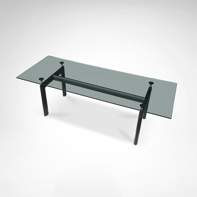 Bauhaus LC6 Glass and Metal Dining Table by Le Corbusier for Cassina, 1990s For Sale - Image 3 of 13