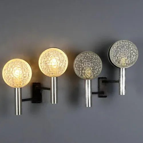 Metal Vintage Wall Lamps in Aluminium, Metal and Glass, 1960s, Set of 2 For Sale - Image 7 of 7