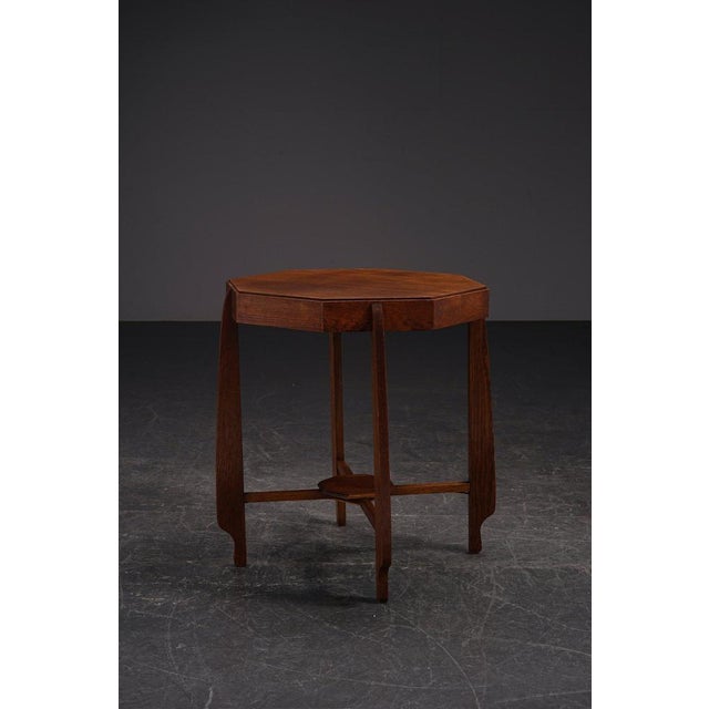 Brown Amsterdamse School Side Table, 1930s For Sale - Image 8 of 13