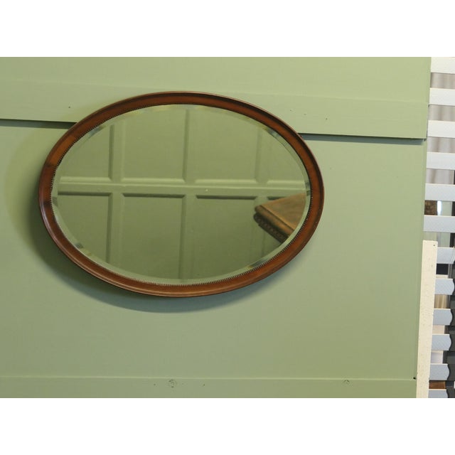 Wood Large Victorian Mahogany Oval Mirror For Sale - Image 7 of 8