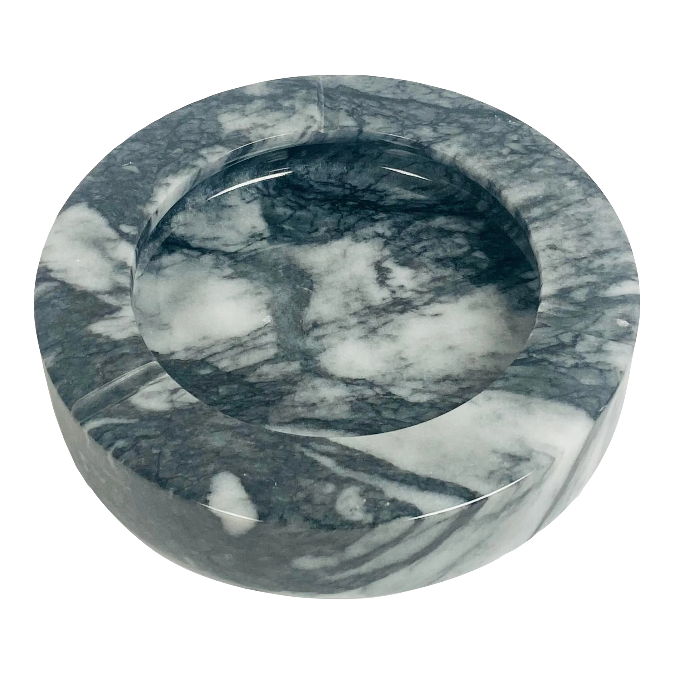 Vintage marble ashtray ヴィンテージ　大理石　灰皿 1970s Modern Classic Grey Marble Round Ashtray or Catchall | Chairish