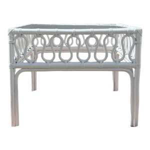 Square Ribbon Rattan Side Table