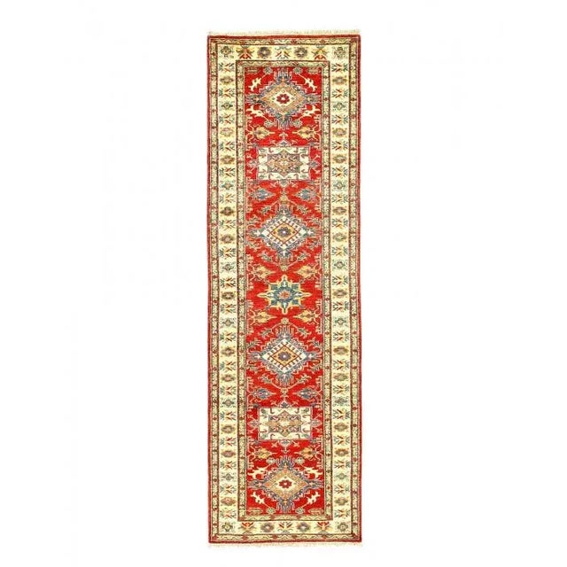 2020s Fine Hand Knotted Kazak Runner For Sale - Image 4 of 4