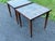 Vintage 1960s Wood Square Stacking Side Tables With Glass Tops, a Pair For Sale In Boston - Image 6 of 9
