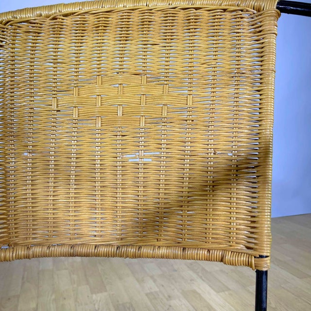 Garden Chairs in Wrought Iron and Woven Wicker, 1970s, Set of 4 For Sale - Image 13 of 18