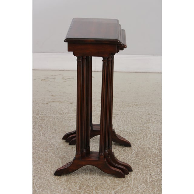 Theodore Alexander Set of 3 Mahogany Nesting Tables For Sale - Image 12 of 17