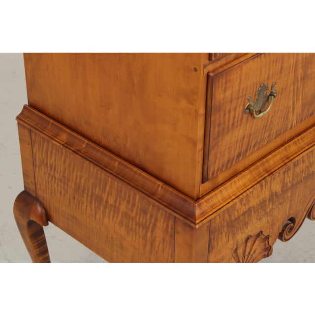 Eldred Wheeler Tiger Maple Highboy Hand Signed For Sale - Image 9 of 16