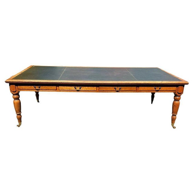 English Oak Conference Table, Desk or Dining Table, 1890s For Sale - Image 16 of 16