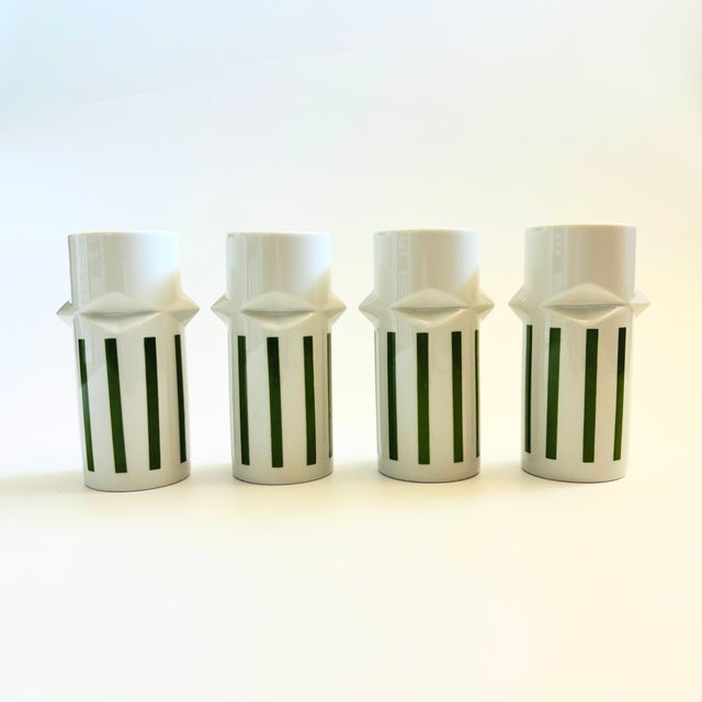 A set of 4 mid century porcelain tumblers. Designed by LaGardo Tackett for Schmid International Porcelain as part of the...