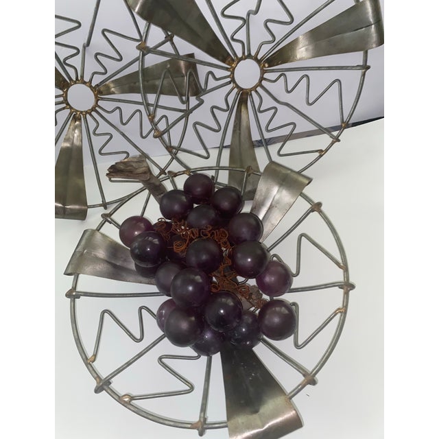 French Folk Art . Set of 3 French Folk Art Metal Basket Bowls, Late 20th Century For Sale In Miami - Image 6 of 12