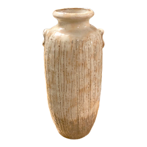 Mid 20th Century Japanese Shigaraki-Style Textured Stoneware Ikebana Vase