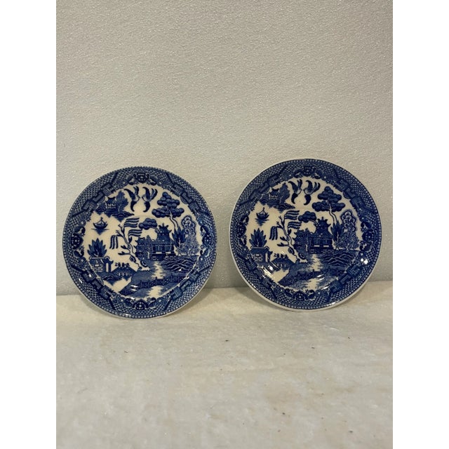 Antique Blue Willow Plate For Sale - Image 6 of 8