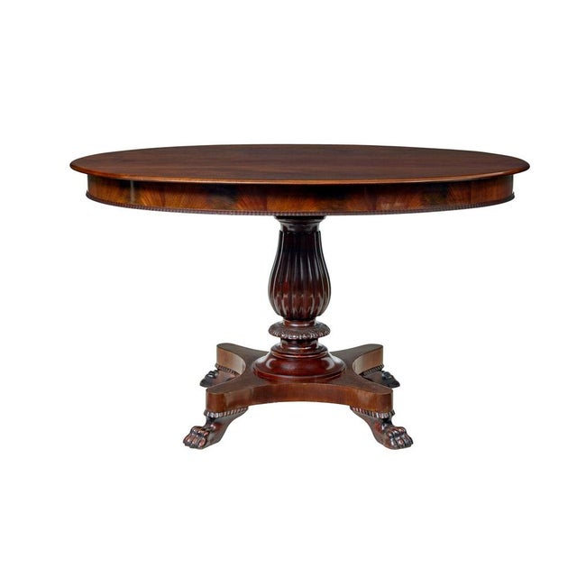 Traditional Antique Carved Oval Center Table, 1890 For Sale - Image 3 of 9