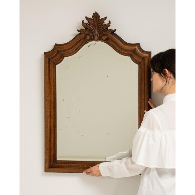 19th Century France Tan Wood Mirror For Sale - Image 9 of 9